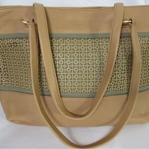 Hammitt Tan and Green Tote Bag